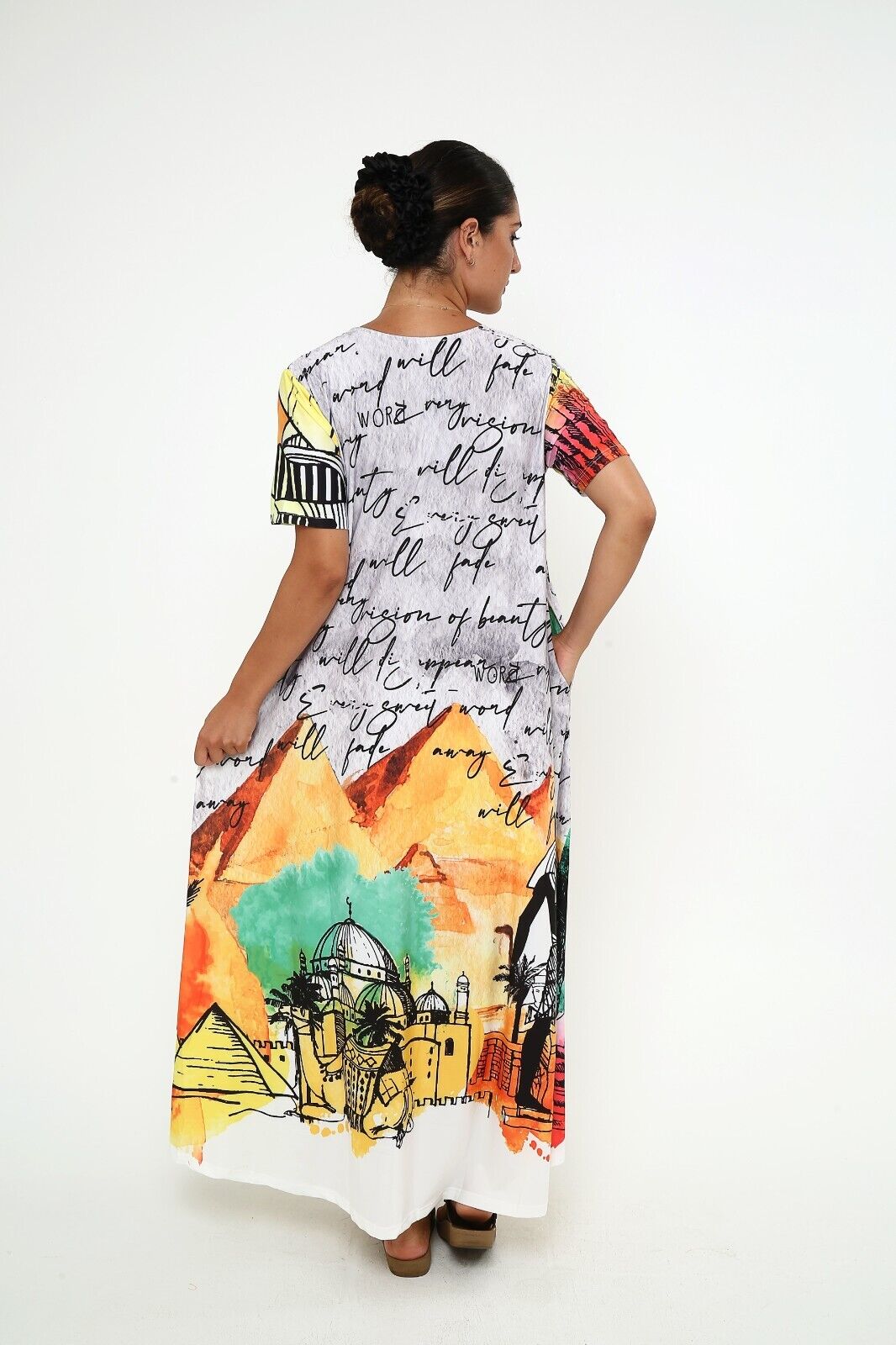 Women's Desert Dreams Egyptian-Inspired Viscose Half Sleeve Maxi Dress