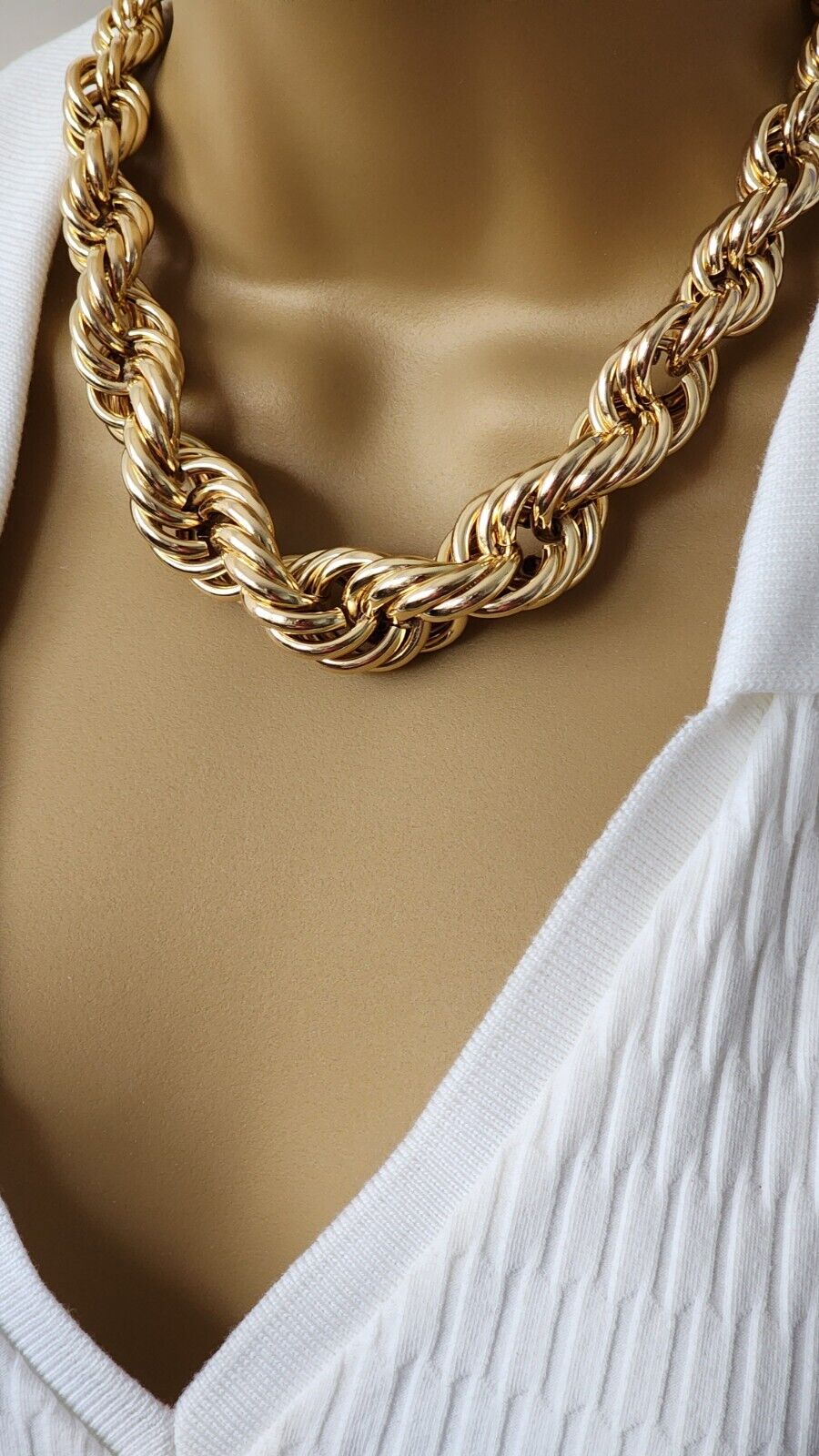 Silver or Gold Plated Rope Chain Dookie Necklace