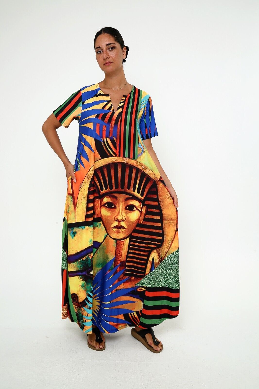 Women's Ancient Egyptian Pharaoh Graphic Maxi Dress Short Sleeve – LaCoCosh Women's Ancient Egyptian Pharaoh Graphic Maxi Dress Short Sleeve – LaCoCosh