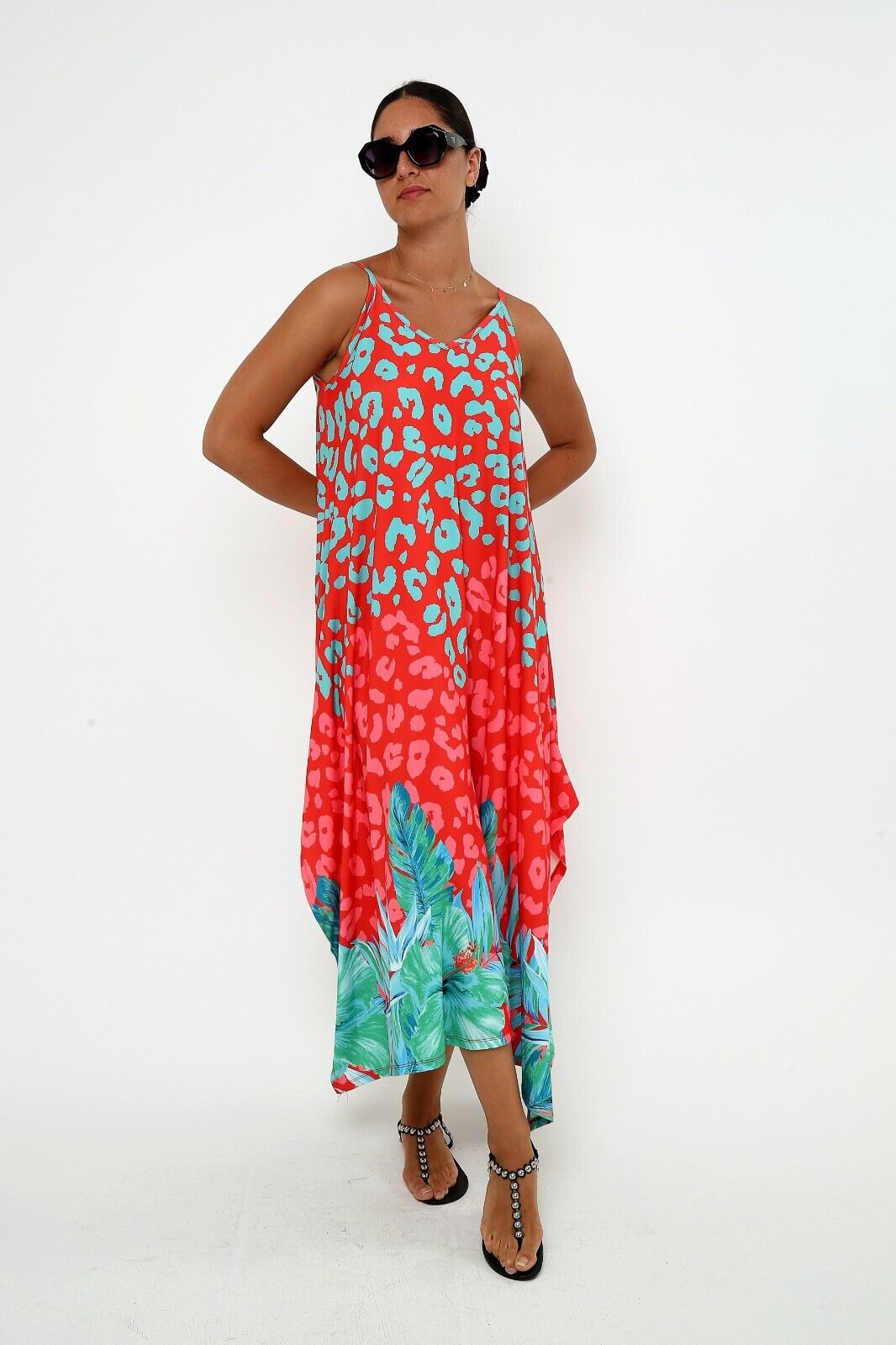 Women's Wild Tropics Viscose Sundress Spaghetti Strap Maxi dress