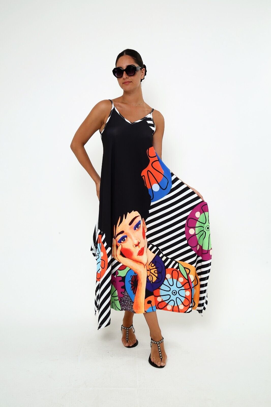 Women's Contemplative Muse Viscose Dress Spaghetti Strap Maxi dress