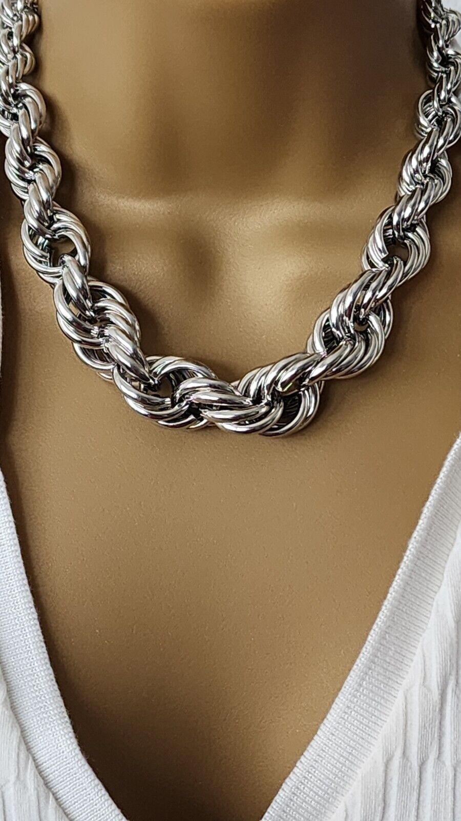 Silver or Gold Plated Rope Chain Dookie Necklace