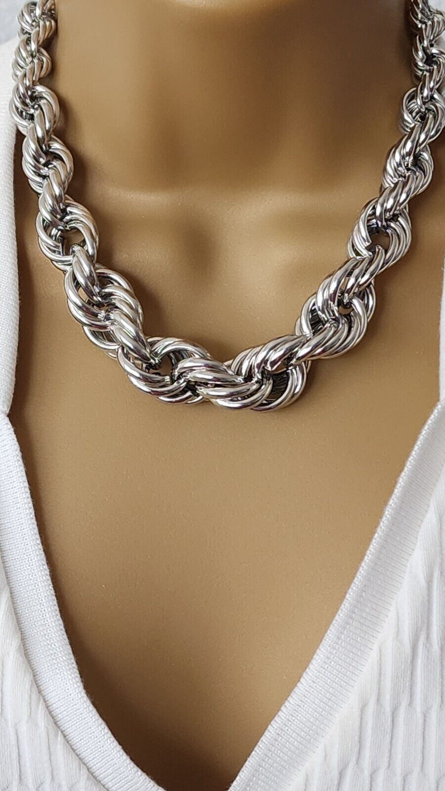 Silver or Gold Plated Rope Chain Dookie Necklace