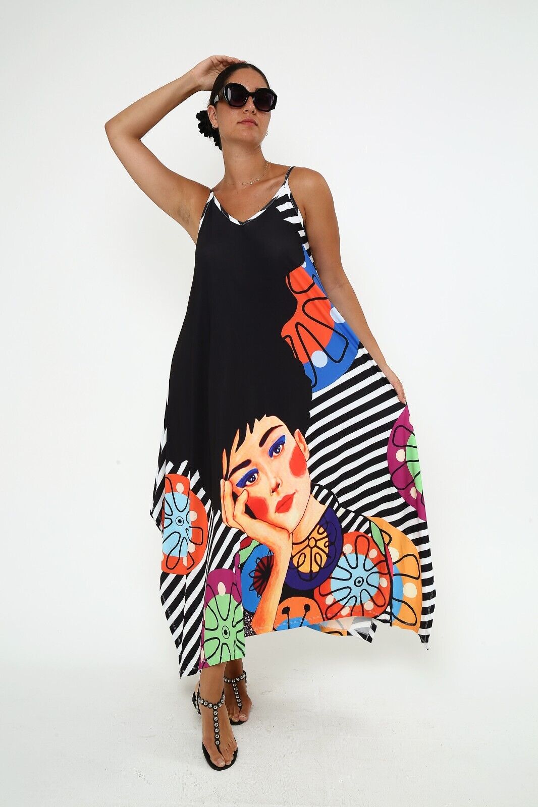 Women's Contemplative Muse Viscose Dress Spaghetti Strap Maxi dress
